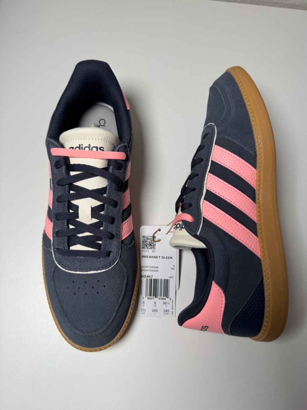 Adidas Breaknet Sleek Sneakers Women’s 7.5 Navy Pink